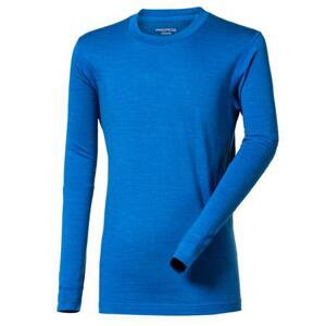 PROGRESS ORIGINAL LS MERINO kid's merino T-shirt 128/1 modrý melír, Modrá