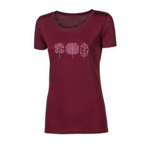 PROGRESS VINKA "TREES" women's merino T-shirt L švestkový melír