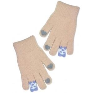Dívčí zimní, prstové rukavice, béžové, vel. 110/116 116-122 (5-7r)