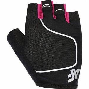 4F Cyklistické rukavice - velikost M hot pink S