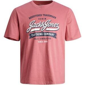 Jack&Jones Pánské triko JJELOGO Standard Fit 12246690 Mesa Rose M