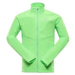 ALPINE PRO Pánská softshellová bunda s membránou MULT neon green gecko S, Zelená