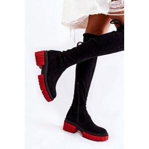 Kesi Dámské semišové boty Workers Černá a červená Cheera 39, ||, Odstíny, červené