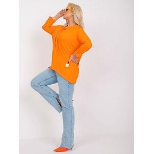 Fashionhunters Oranžová bavlněná halenka plus size basic. velikost: ONE SIZE, JEDNA, VELIKOST