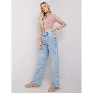 Fashionhunters Caroline RUE PARIS Světle modré rovné džínové kalhoty Velikost: 40