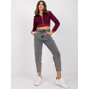 Fashionhunters Tmavě šedé mom jeans Jessie velikost: 26