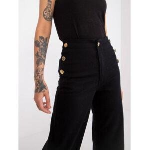 Fashionhunters Černé džínové džíny s ozdobnými knoflíky Marianne RUE PARIS velikost: 38