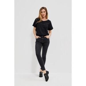 MOODO Skinny džíny s oděrkami - černé - xs, Černá