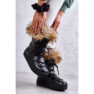 Kesi Dámské šněrovací boty do sněhu Černá Santero Velikost: 36