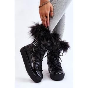 Kesi Dámské šněrovací boty do sněhu Černé Santero 39, Černá