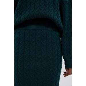 MOODO Kabelová pletená sukně Velikost: XS, Zelená