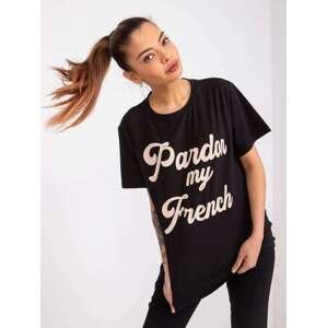 Fashionhunters Černé dámské tričko s nápisem Jade size: ONE SIZE, JEDNA, VELIKOST