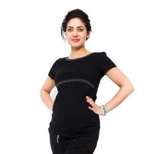 Be MaaMaa Těhotenské a kojící triko Aldona - černá L (40)