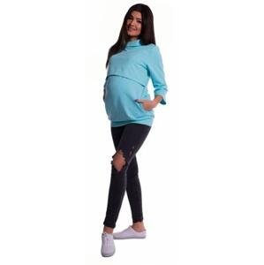 Be MaaMaa Těhotenské a kojící teplákové triko - mátové M (38)