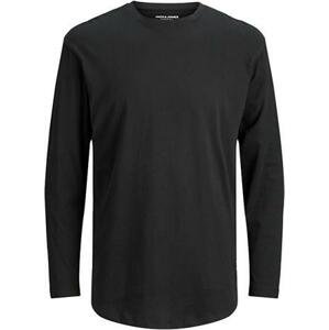 Jack&Jones Pánské triko JJENOA Long Line Fit 12190128 Black Relaxed S