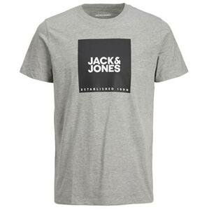 Jack&Jones Pánské triko JJLOCK Regular Fit 12213248 Light Grey Melange BIG L