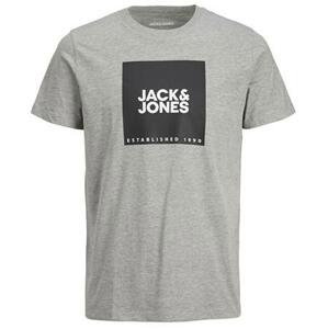 Jack&Jones Pánské triko JJLOCK Regular Fit 12213248 Light Grey Melange BIG M