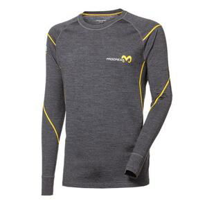 PROGRESS MW NDR mens merino long sleeve T-shirt XL šedý melír