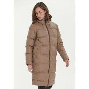 Weather report Dámský prošívaný kabát Autumn W Long PU Puffer Jacket W-PRO 5000, pine, bark, 40