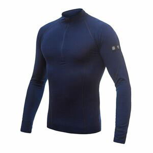 SENSOR MERINO ACTIVE pánské triko dl.rukáv stoják zip deep blue Velikost: XXL