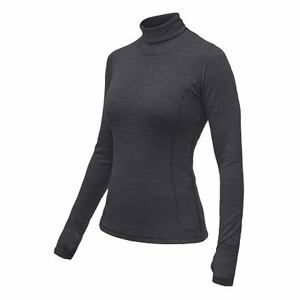 SENSOR MERINO BOLD dámské triko dl.rukáv roll neck anthracite gray Velikost: M