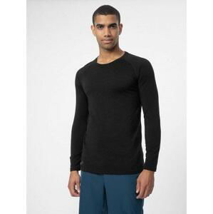 4F Pánské Merino tričko deep black XXL