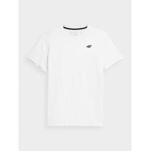 4F Pánské sportovní tričko white M, Bílá