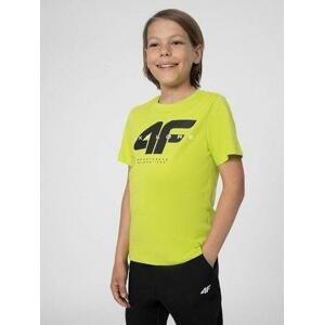 4F Chlapecké bavlněné tričko, canary, green, neon, 140