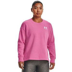 Under Armour Dámská mikina Rival Fleece Oversize Crew, pink, edge, XL