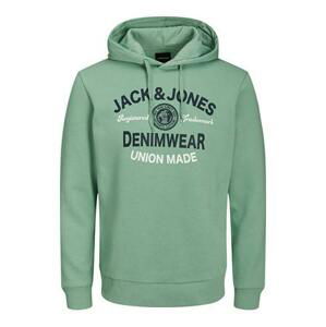 Jack&Jones PLUS Pánská mikina JJENOA 12211754 Granite Green Regular Fit 4XL, XXXXL