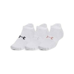 Under Armour Unisex sportovní ponožky Essential No Show 3pk white M, Bílá