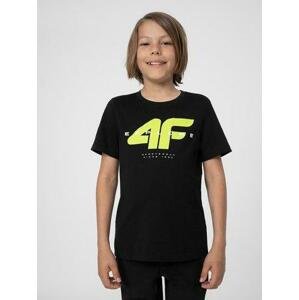 4F Chlapecké bavlněné tričko, deep, black, 146
