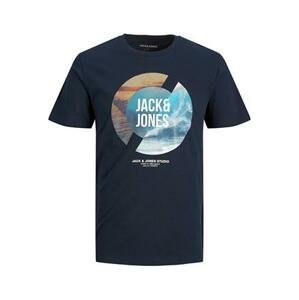 Jack&Jones Pánské triko JJTRESOR Regular Fit 12222044 Sky Captain M