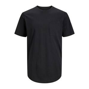 Jack&Jones Pánské triko JJENOA Long Line Fit 12210945 Black XL