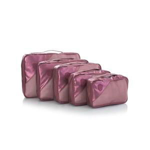 Heys Metallic Packing Cube Burgundy – 5 kusů