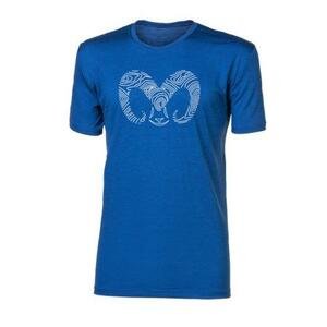 PROGRESS HRUTUR "RAM" short sleeve merino T-shirt L modrý melír, Modrá