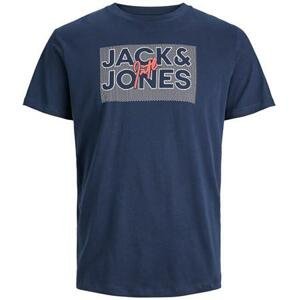Jack&Jones Pánské triko JJMARIUS Regular Fit 12235210 Navy Blazer M