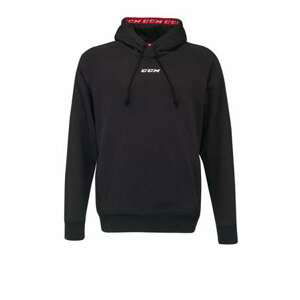 CCM Mikina Team Fleece Pullover Hoodie JR, Junior, L, černá