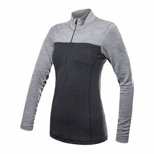 SENSOR MERINO BOLD dámské triko dl.rukáv zip anthracite/cool gray Velikost: S