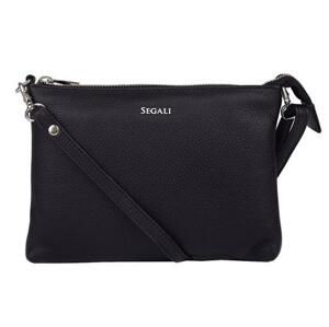 SEGALI Dámská kožená crossbody kabelka A6B Black