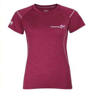 PROGRESS MW NKRZ 50OA womens merino short sleeve T-shirt M vínový melír