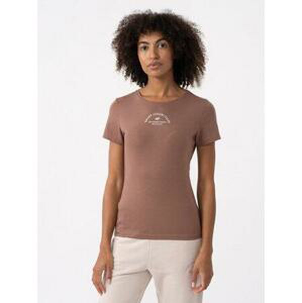 4F Dámské bavlněné tričko brown XS