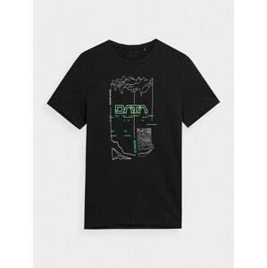 4F Pánské bavlněné tričko deep black XXL
