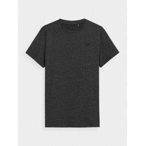 4F Pánské volnočasové tričko dark grey melange XXL
