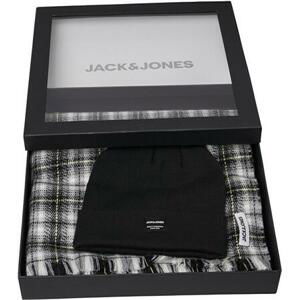 Jack&Jones Pánská sada - čepice a šála JACFROST 12197780 Black