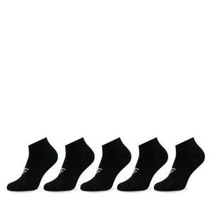 4F Chlapecké bavlněné ponožky - 5 párů deep black 32-35
