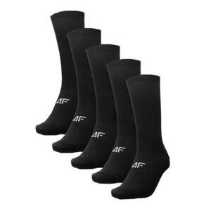 4F Pánské bavlněné ponožky - 5 párů deep black 39-42