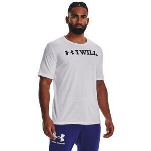 Under Armour Pánské bavlněné tričko I Will SS white XXL, Bílá