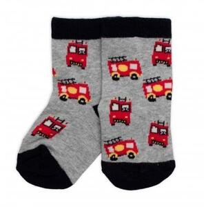 Dětské bavlněné ponožky Hasiči - šedé 23-26