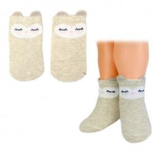 Dívčí bavlněné ponožky Smajlík 3D - capuccino - 1 pár 68-80 (6-12m)